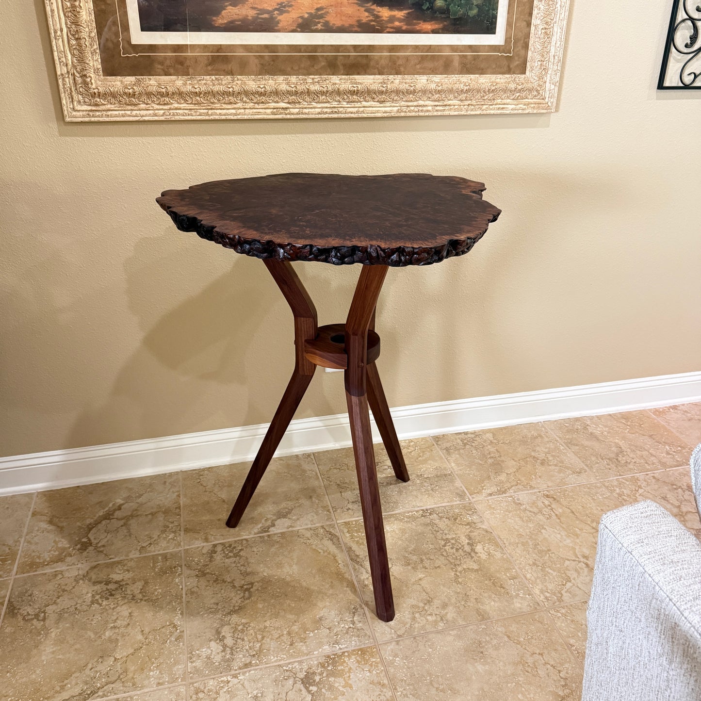 Claro Walnut Pub Table/ Dram Table