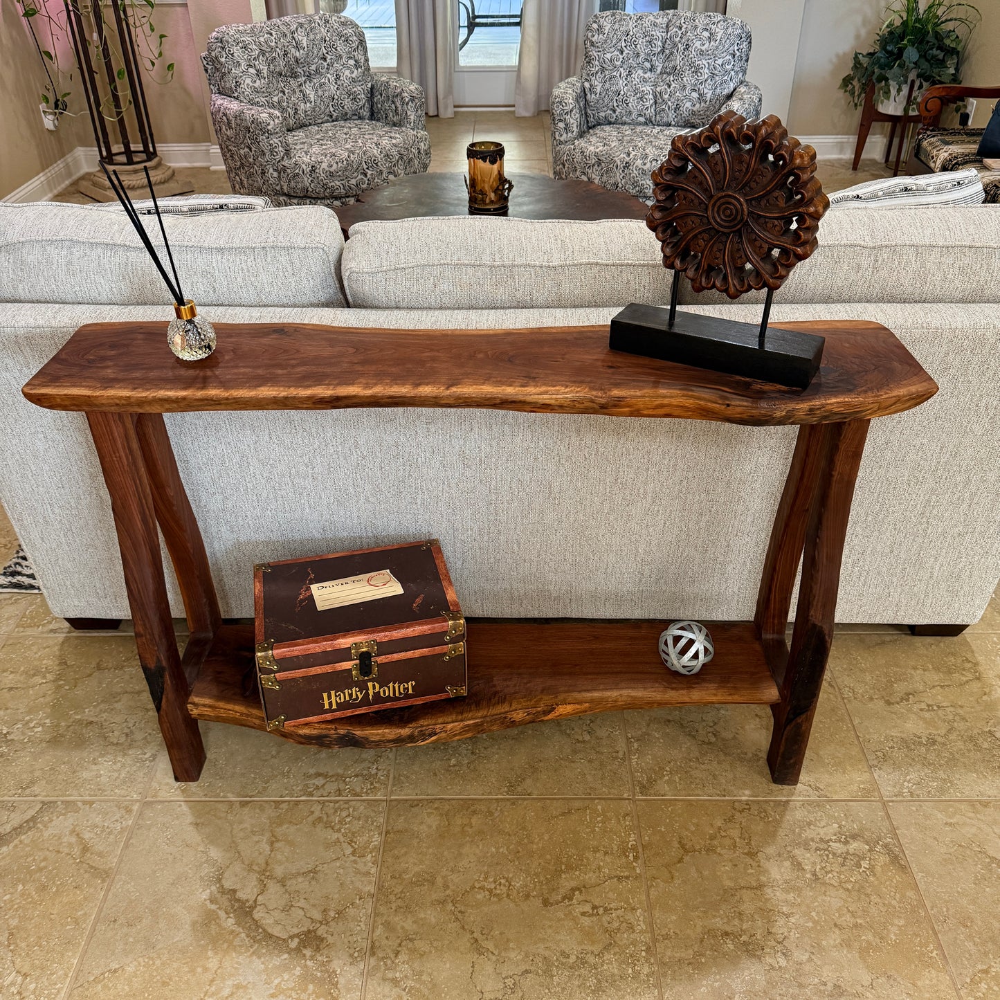 Dramatic Live Edge Sofa Table