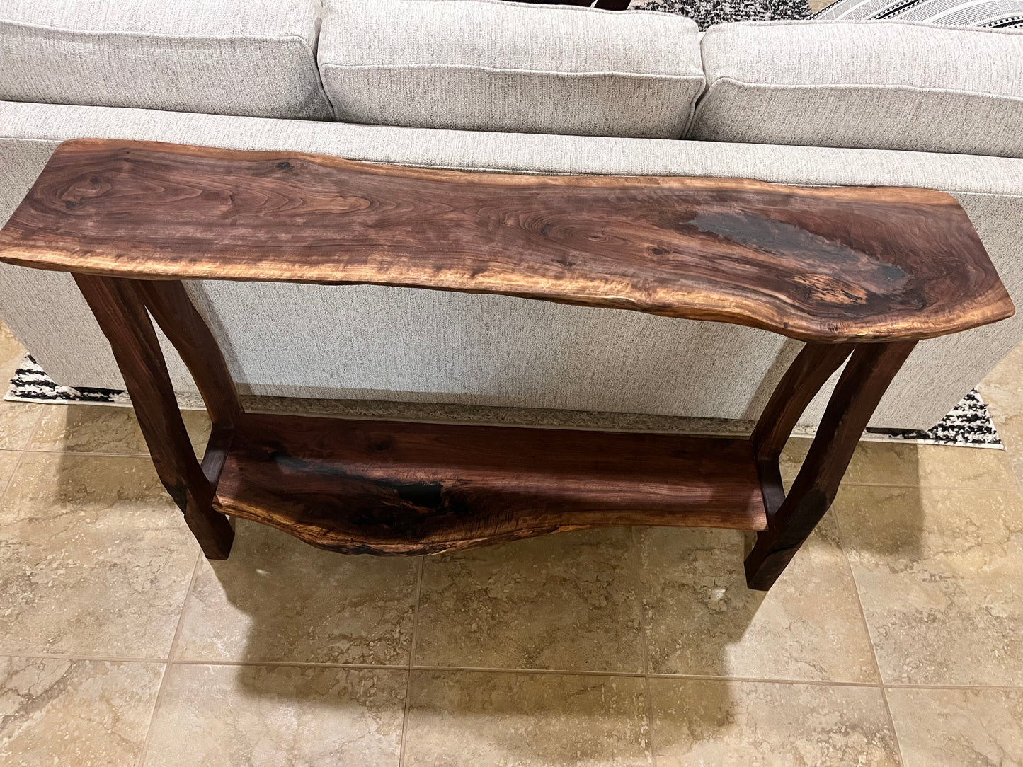 Dramatic Live Edge Sofa Table